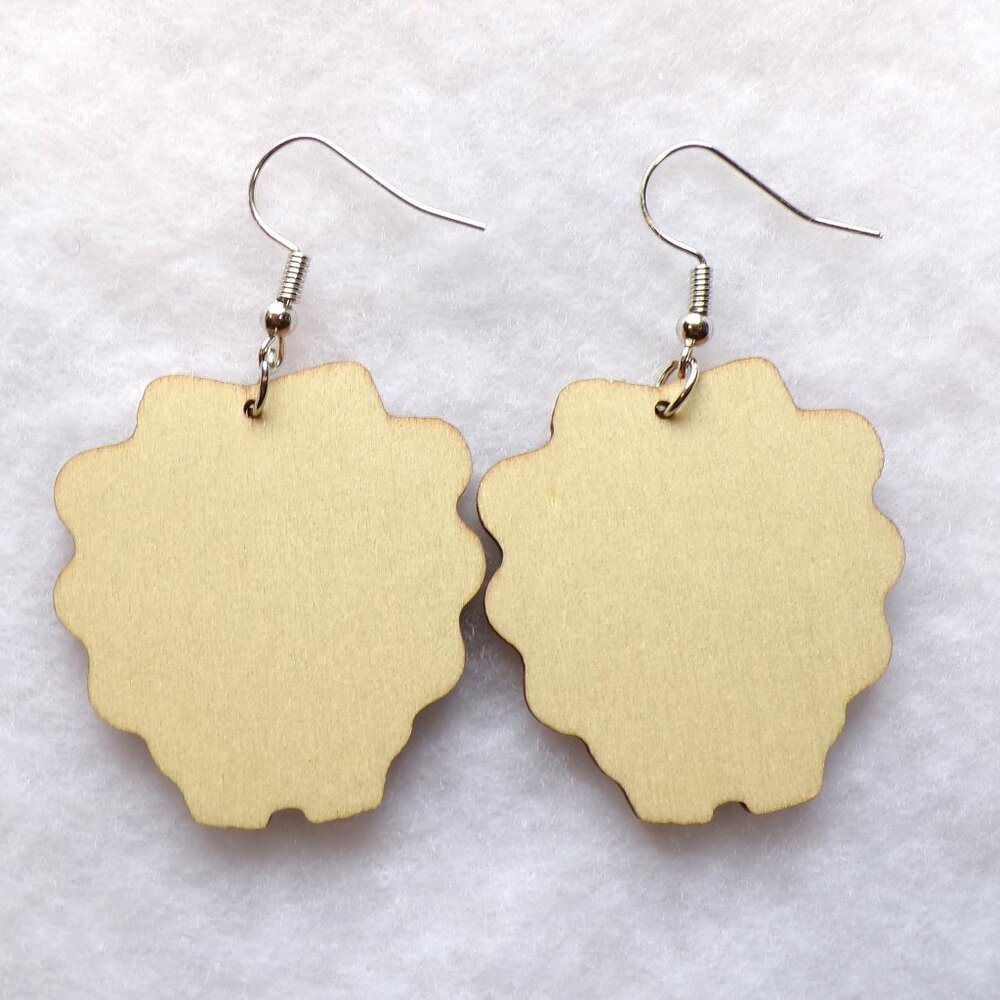 Thanksgiving Turkey Earrings Wood Dangle - Picture 4 of 4